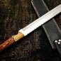 AN CUSTOM HANDMADE J2 STEEL 17" HUNTING KNIFE WITH WOOD HANDLE