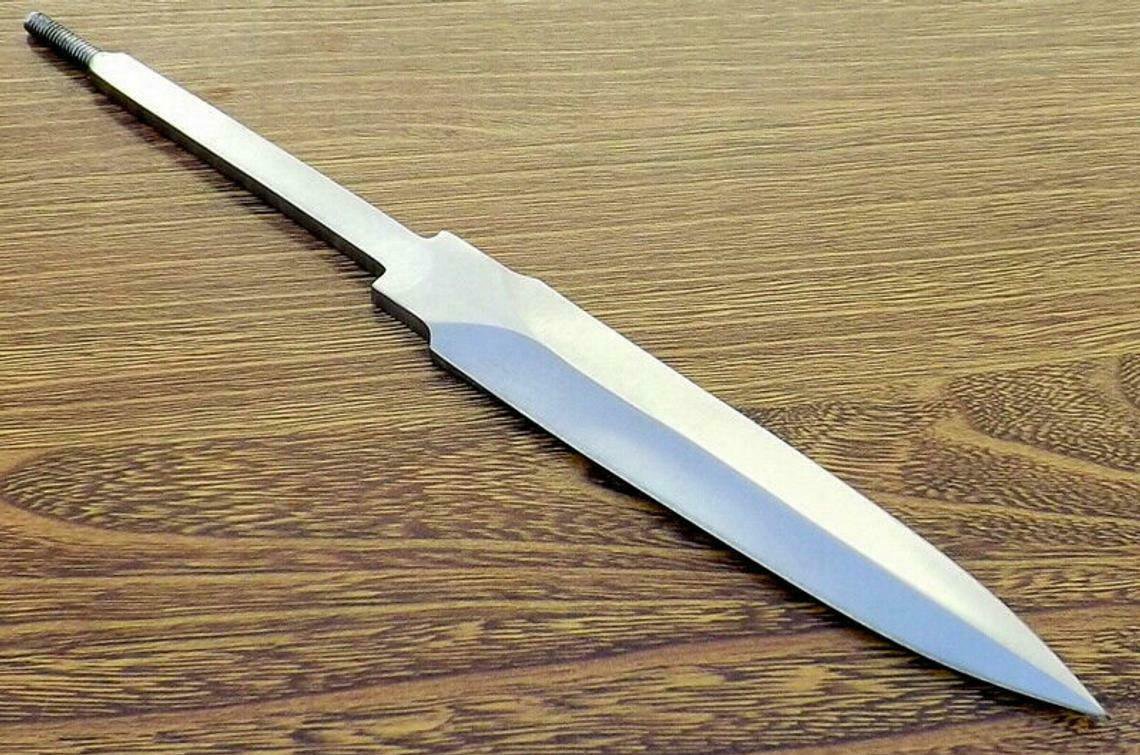 AN CUSTOM HANDMADE D2 STEEL 12" BLANK BLADE ALSO AVAILABLE ON LOT