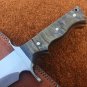 AN CUSTOM HANDMADE D2 STEEL FULL TANG 13" HUNTING KNIFE WITH RAM HORN HANDLE