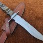 AN CUSTOM HANDMADE D2 STEEL FULL TANG 13" HUNTING KNIFE WITH RAM HORN HANDLE