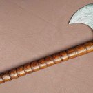 AN Damascus Axe Custom Handmade 18'' Beautiful Smoke Pipe With Wood Handle Axe