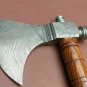 AN Damascus Axe Custom Handmade 18'' Beautiful Smoke Pipe With Wood Handle Axe