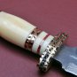AN CUSTOM HANDMADE DAMASCUS STEEL 15" HUNTING KNIFE DAGGER WITH BONE HANDLE
