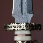 AN CUSTOM HANDMADE DAMASCUS STEEL 15" HUNTING KNIFE DAGGER WITH BONE HANDLE