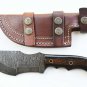 AN CUSTOM HANDMADE DAMASCUS STEEL 11" HUNTING TRACKER KNIFE WITH MICARTA HANDLE