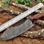 AN CUSTOM HANDMADE DAMASCUS STEEL 12" CHEF KNIFE WITH WOOD HANDLE