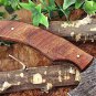 AN CUSTOM HANDMADE DAMASCUS STEEL 12" CHEF KNIFE WITH WOOD HANDLE