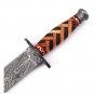 AN CUSTOM HANDMADE DAMASCUS STEEL 13" HUNTING KNIFE WITH BEAUTIFUL WOOD HANDLE