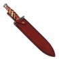 AN CUSTOM HANDMADE DAMASCUS STEEL 13" HUNTING KNIFE WITH BEAUTIFUL WOOD HANDLE