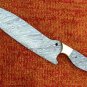 AN CUSTOM HANDMADE DAMASCUS STEEL 12" CHEF KNIFE BLANK BLADE WITH BRASS BOLSTER