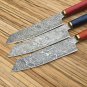 LOT OF 2 AN CUSTOM HANDMADE DAMASCUS STEEL 12" CHEF KNIFE COLORED WOOD HANDLE