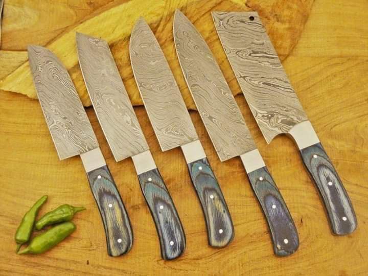 AN CUSTOM HANDMADE DAMASCUS STEEL 12" CHEF KNIFE WITH DOLLAR SHEATH HANDLE