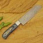 AN CUSTOM HANDMADE DAMASCUS STEEL 12" CHEF KNIFE WITH DOLLAR SHEATH HANDLE