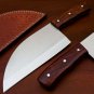 AN CUSTOM HANDMADE J2 STEEL 12" CLEAVER KNIFE WITH WOOD HANDLE
