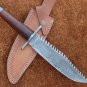 AN CUSTOM HANDMADE DAMASCUS STEEL 13" HUNTING KNIFE WITH WOOD HANDLE
