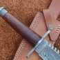 AN CUSTOM HANDMADE DAMASCUS STEEL 13" HUNTING KNIFE WITH WOOD HANDLE
