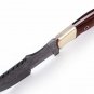 AN CUSTOM HANDMADE DAMASCUS STEEL 10" HUNTING TRACKER KNIFE WITH WOOD HANDLE