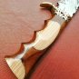 Custom Handmade Damascus Steel Hunting Knife WITH WOOD HANDLE AND BRASS GUARD