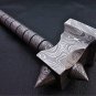KNIFE CUSTOM MADE DAMASCUS STEEL 9" HEAVY WEIGHT HAMMER DAMASCUS HANDLE