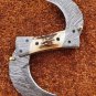 KNIFE CUSTOM HANDMADE DAMASCUS STEEL 9" HUNTING FOLDING KNIFE WITH STAG HANDLE