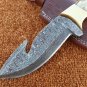 KNIFE CUSTOM HANDMADE DAMASCUS STEEL 10" HUNTING KNIFE WITH STAG HORN HANDLE