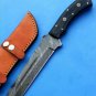 KNIFE CUSTOM HANDMADE DAMASCUS STEEL 13" HUNTING TANTO  KNIFE WITH MICARTAHANDLE