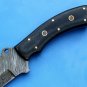 KNIFE CUSTOM HANDMADE DAMASCUS STEEL 13" HUNTING TANTO  KNIFE WITH MICARTAHANDLE