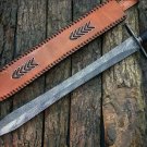 KNIFE CUSTOM HANDMADE DAMASCUS STEEL 30" HUNTING SWORD WITH MICARTA HANDLE