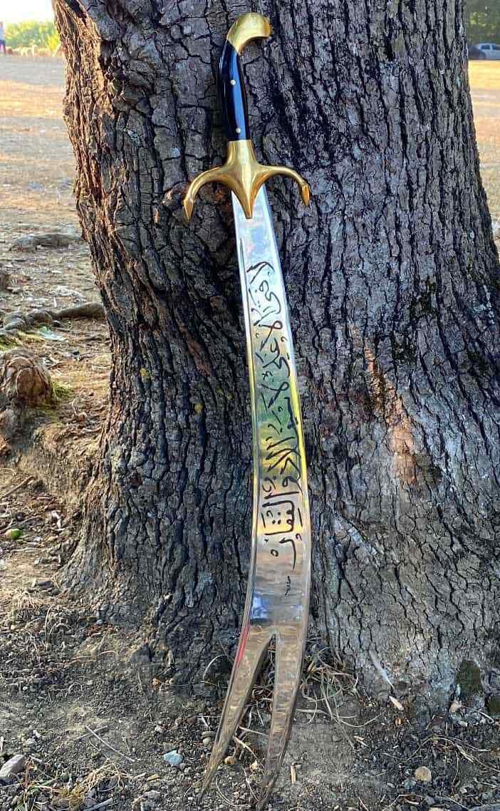 Handcrafted Zulfiqar Ali's Sword Handmade 40" SWORD WITH BUFFALO HORN HANDLE