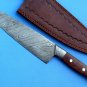 KNIFE CUSTOM HANDMADE DAMASCUS STEEL 13" CHEF/KITCHEN KNIFE WITH WOOD HANDLE