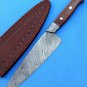 KNIFE CUSTOM HANDMADE DAMASCUS STEEL 13" CHEF/KITCHEN KNIFE WITH WOOD HANDLE