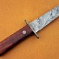 KNIFE CUSTOM HANDMADE DAMASCUS STEEL 9" HUNTING TANTO KNIFE WITH WOOD HANDLE