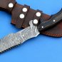 KNIFE CUSTOM HANDMADE DAMASCUS STEEL 12" HUNTING KNIFE TRACKER MICARTA HANDLE