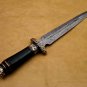 KNIFE CUSTOM HANDMADE DAMASCUS STEEL 14" HUNTING KNIFE WITH BLACK RESIN HANDLE