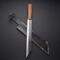 KNIFE CUSTOM HANDMADE 1095 STEEL 15" HUNTING KNIFE WITH WOOD HANDLE