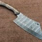 KNIFE CUSTOM HANDMADE DAMASCUS STEEL 13" CHEF/KITCHEN CLEAVER WITH HORN HANDLE