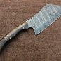 KNIFE CUSTOM HANDMADE DAMASCUS STEEL 13" CHEF/KITCHEN CLEAVER WITH HORN HANDLE
