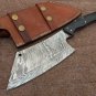 KNIFE CUSTOM HANDMADE DAMASCUS STEEL 13" CHEF/KITCHEN CLEAVER WITH HORN HANDLE