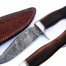 KNIFE CUSTOM HANDMADE DAMASCUS STEEL 10" HUNTING KNIFE WITH WOOD HANDLE