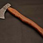 KNIFE CUSTOM HANDMADE DAMASCUS STEEL 17" HUNTING AXE WITH WOOD HANDLE
