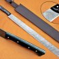 KNIFE CUSTOM HANDMADE DAMASCUS STEEL 24" HUNTING SWORD WITH DOLLAR SHEATH HANDLE