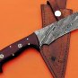 KNIFE CUSTOM HANDMADE DAMASCUS STEEL 10" HUNTING KNIFE WITH MICARTA HANDLE