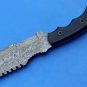KNIFE CUSTOM HANDMADE DAMASCUS STEEL 11" HUNTING TRACKER KNIFE WITH BLACK HANDLE