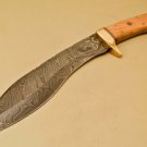 KNIFE CUSTOM HANDMADE DAMASCUS STEEL 13" HUNTING KNIFE WITH WOOD HANDLE