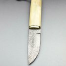KNIFE CUSTOM HANDMADE DAMASCUS STEEL 9" HUNTING KNIFE WITH BONE HANDLE