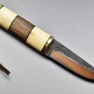 KNIFE CUSTOM HANDMADE D2 STEEL 9" HUNTING KNIFE WITH BONE AND WOOD HANDLE