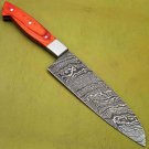KNIFE CUSTOM HANDMADE DAMASCUS STEEL 12" CHEF/KITCHEN KNIFE WITH WOOD HANDLE