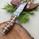 CUSTOM HANDMADE DAMASCUS STEEL 8.0" HUNTING KNIFE, SKINNER KNIFE, BUSHCRAFT KNIF