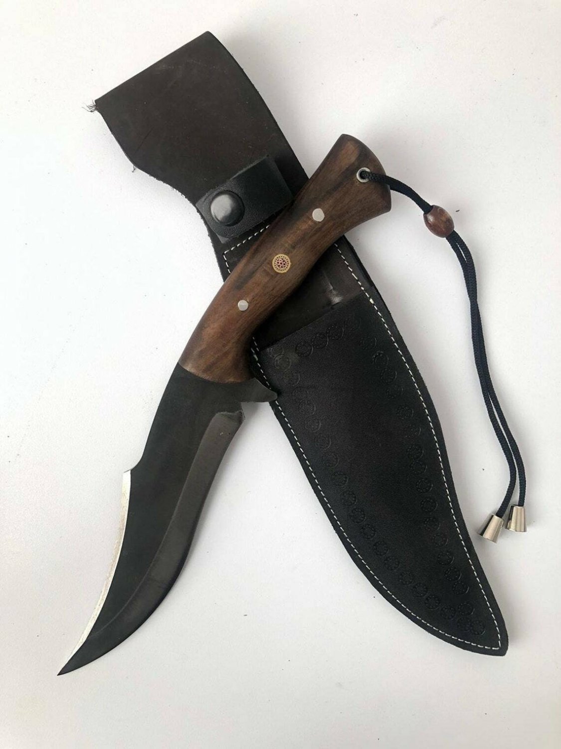 CUSTOM HANDMADE D2 STEEL 12" HUNTING KNIFE, SKINNER KNIFE, SURVIVAL KNIFE WOOD
