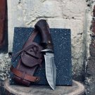 CUSTOM HANDMADE DAMASCUS STEEL 11" HUNTING KNIFE, SKINNER KNIFE, BOWIE KNIFE EDC